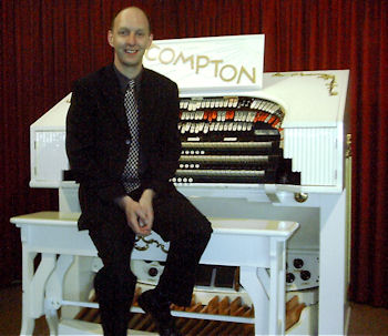 Scott Harrison at the Compton console